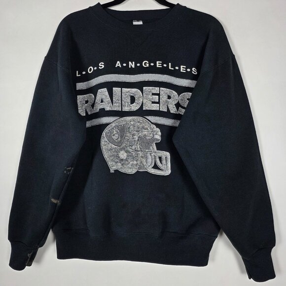 Vintage Champion NFL Los Angeles Raiders Mens XL Long Sleeve Black Sweatshirt - Picture 1 of 7